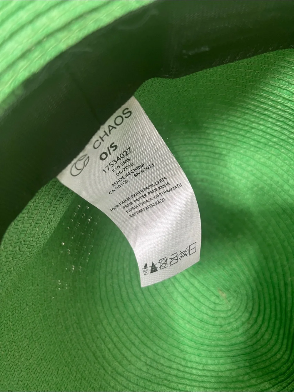Chaos Green Sun Hat with Denim Blue Band